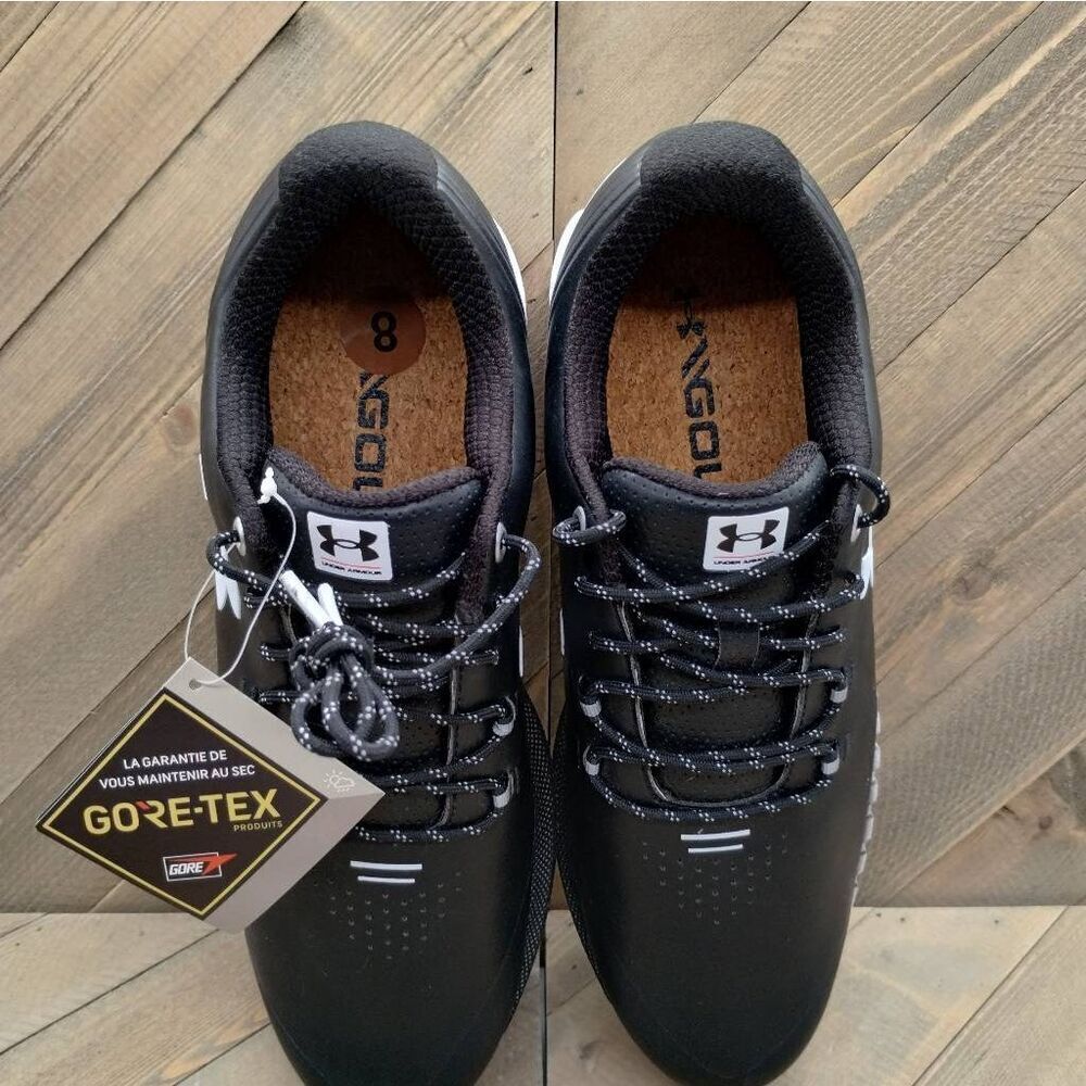 Under Armour HOVR Drive Gore-Tex Golf Shoes‎ Mens Size 8 Black White Waterproof - Picture 6 of 9